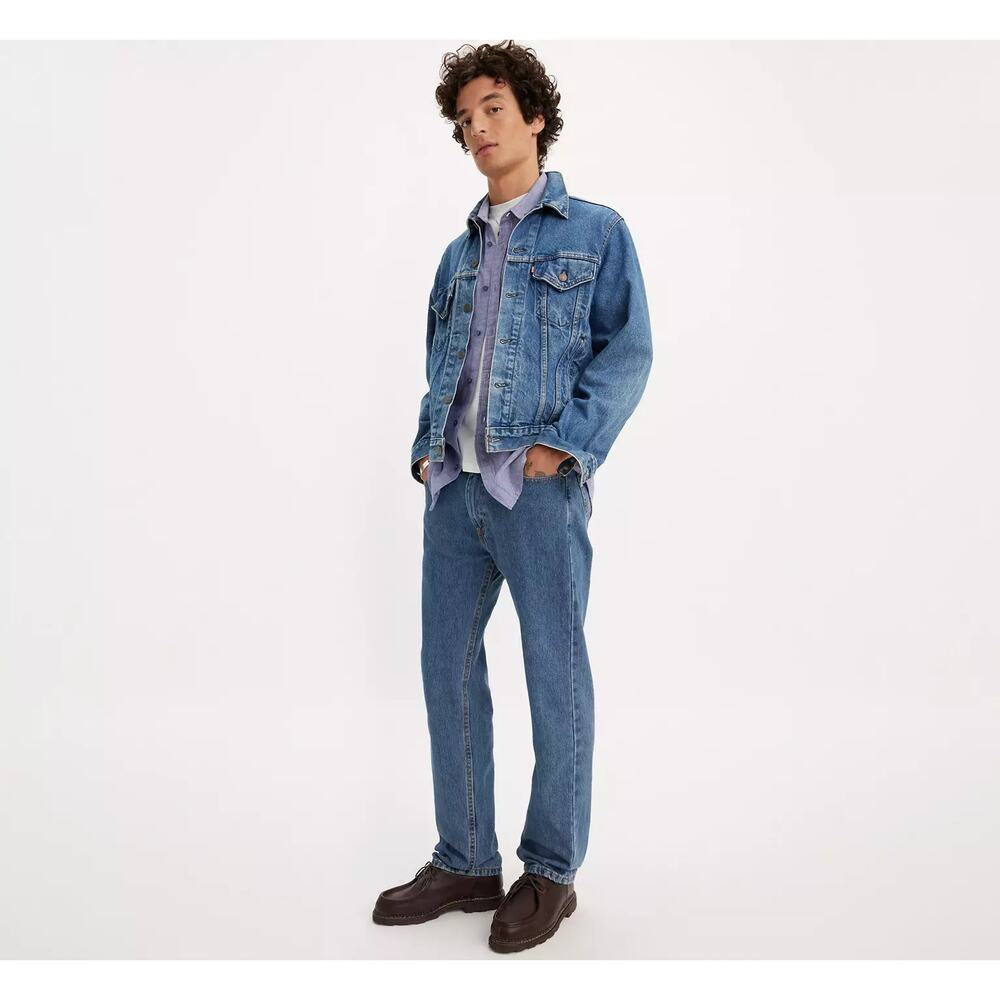 Levi's Men's 36x32 505 Regular Fit Medium Stonewash Non Stretch Jeans
